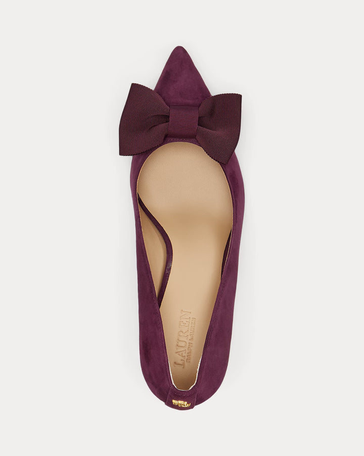 Ralph Lauren Lanette Bow-Trim Suede Pump
