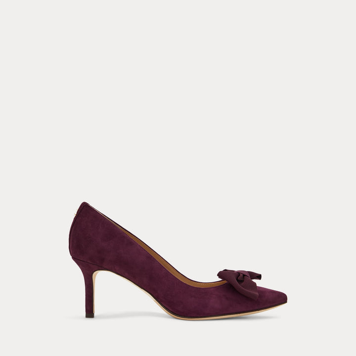 Ralph Lauren Lanette Bow-Trim Suede Pump