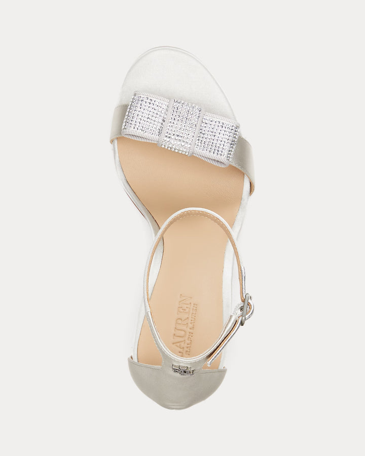 Ralph Lauren Allie Bow-Trim Satin Sandal