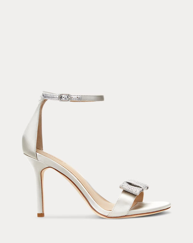 Ralph Lauren Allie Bow-Trim Satin Sandal