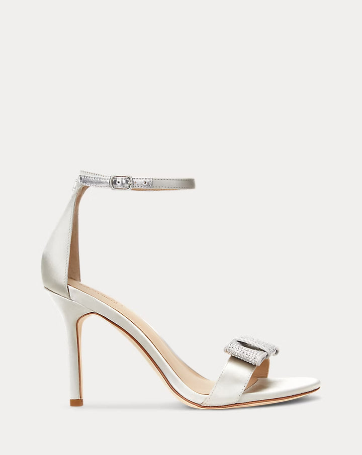 Ralph Lauren Allie Bow-Trim Satin Sandal