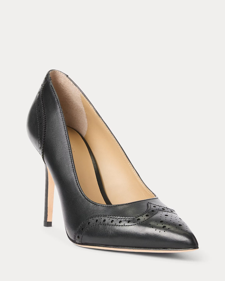 Ralph Lauren Lynden Burnished Leather Pump
