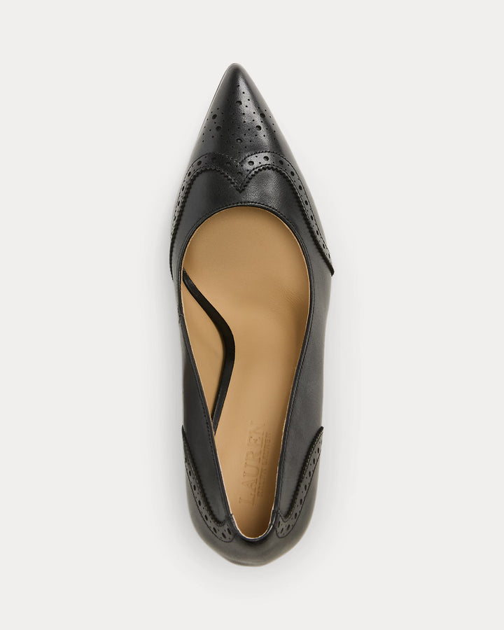 Ralph Lauren Lynden Burnished Leather Pump