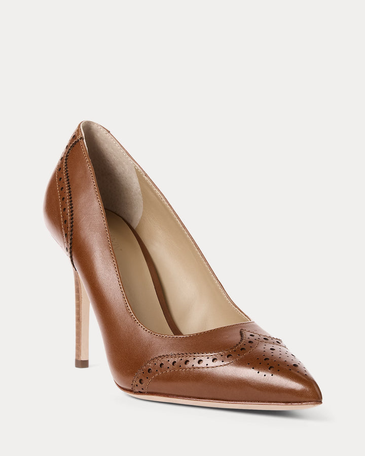Ralph Lauren Lynden Burnished Leather Pump