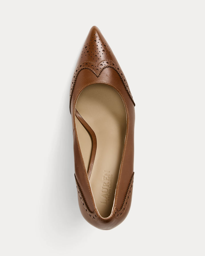 Ralph Lauren Lynden Burnished Leather Pump