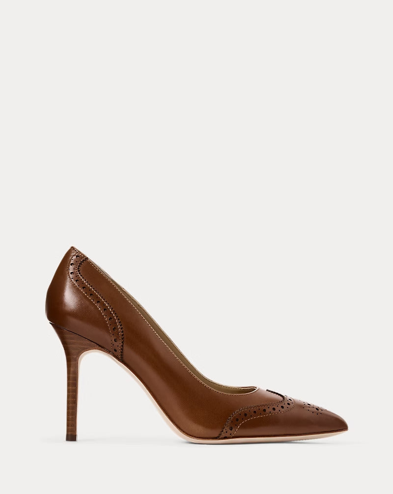 Ralph Lauren Lynden Burnished Leather Pump