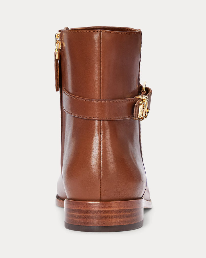 Ralph Lauren Brooke Burnished Leather Bootie