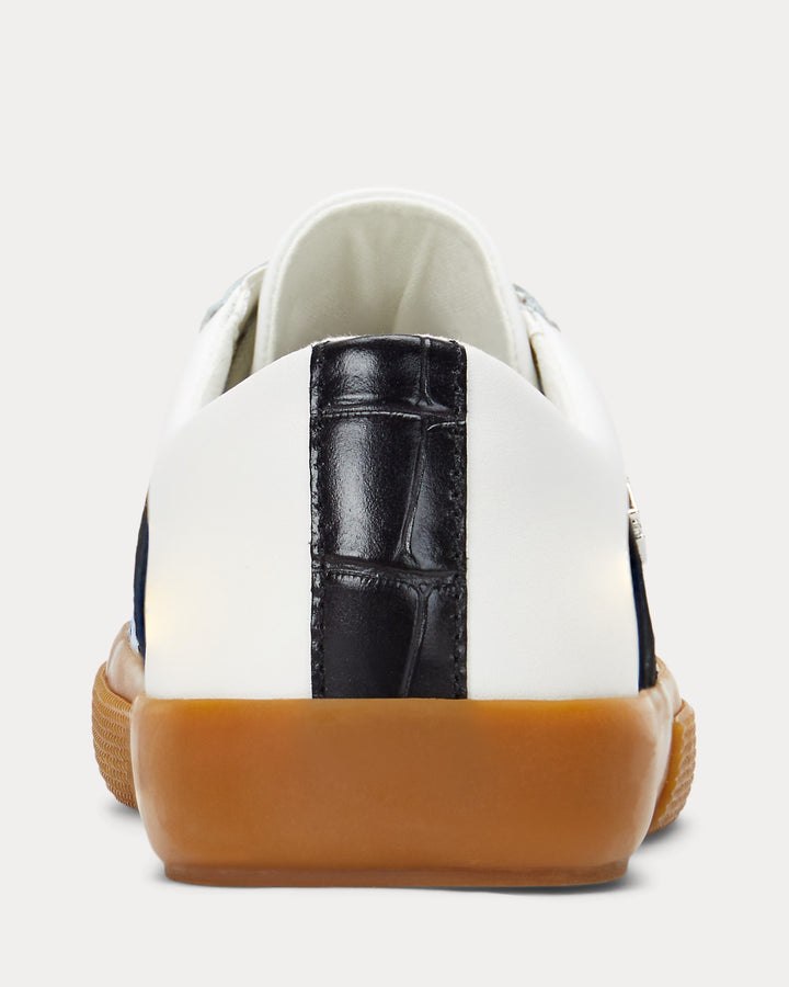 Ralph Lauren Janson II Suede-Trim Leather Sneaker