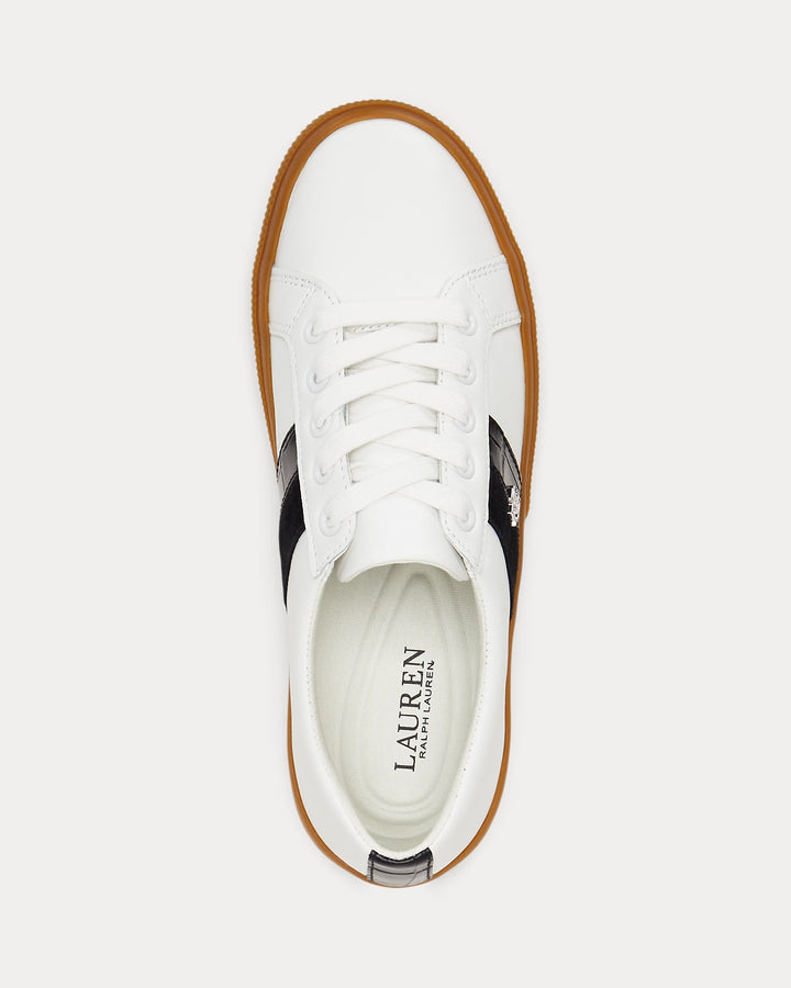 Ralph Lauren Janson II Suede-Trim Leather Sneaker
