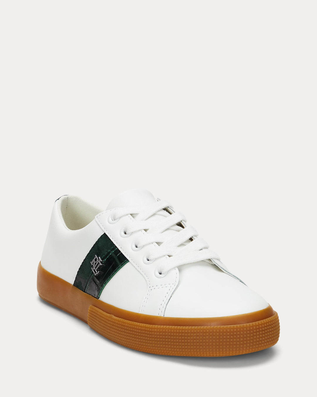 Ralph Lauren Janson II Suede-Trim Leather Sneaker