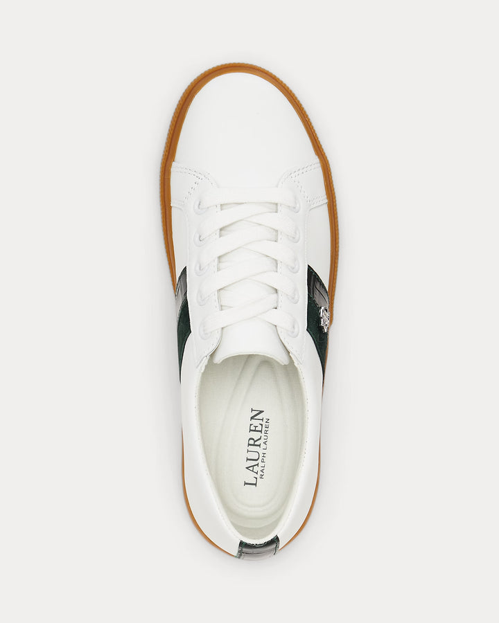 Ralph Lauren Janson II Suede-Trim Leather Sneaker