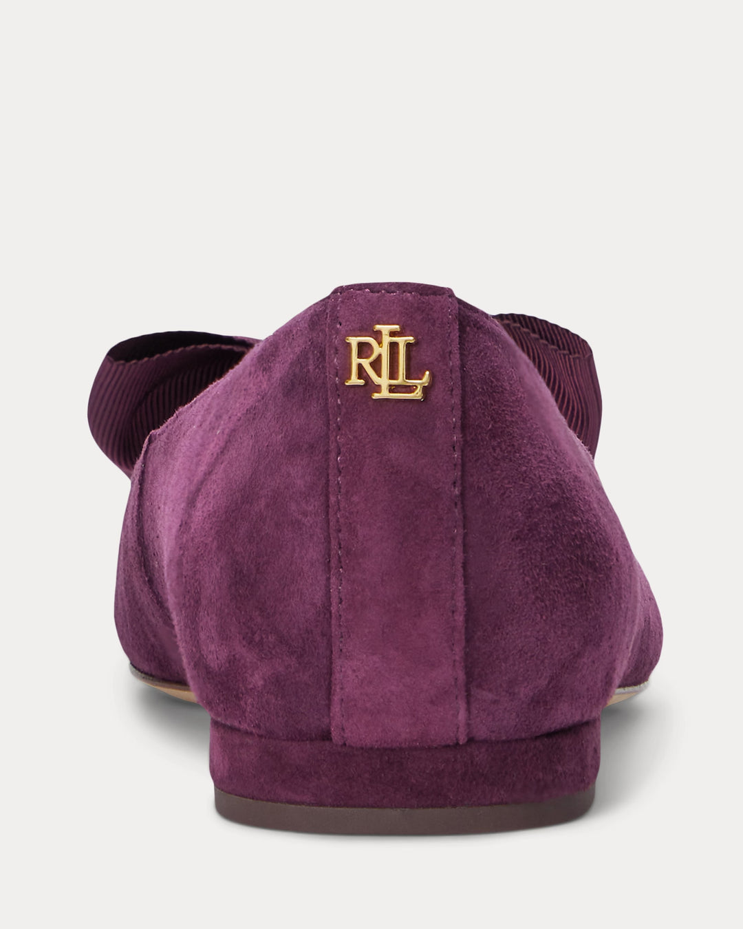 Ralph Lauren Londyn Bow-Trim Suede Ballet Flat