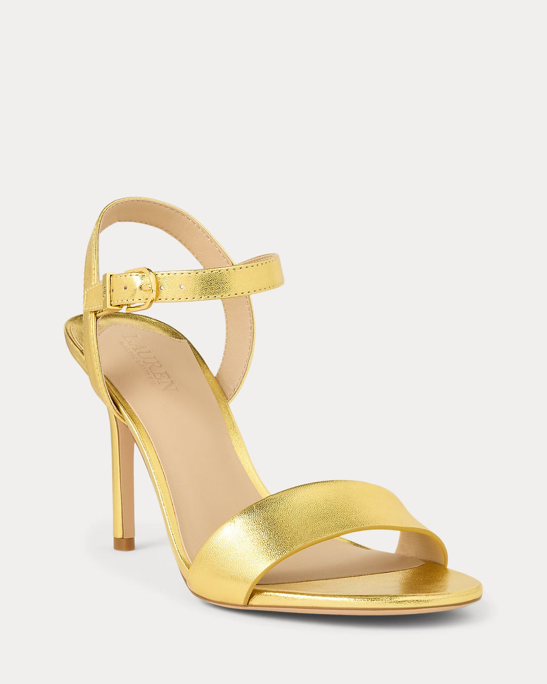 Ralph Lauren Gwen Metallic Nappa Leather Sandal