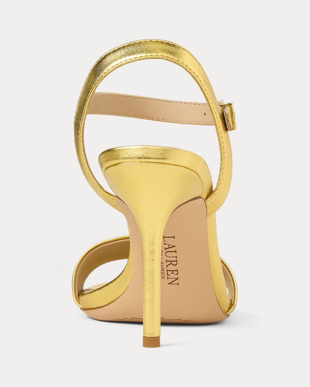 Ralph Lauren Gwen Metallic Nappa Leather Sandal