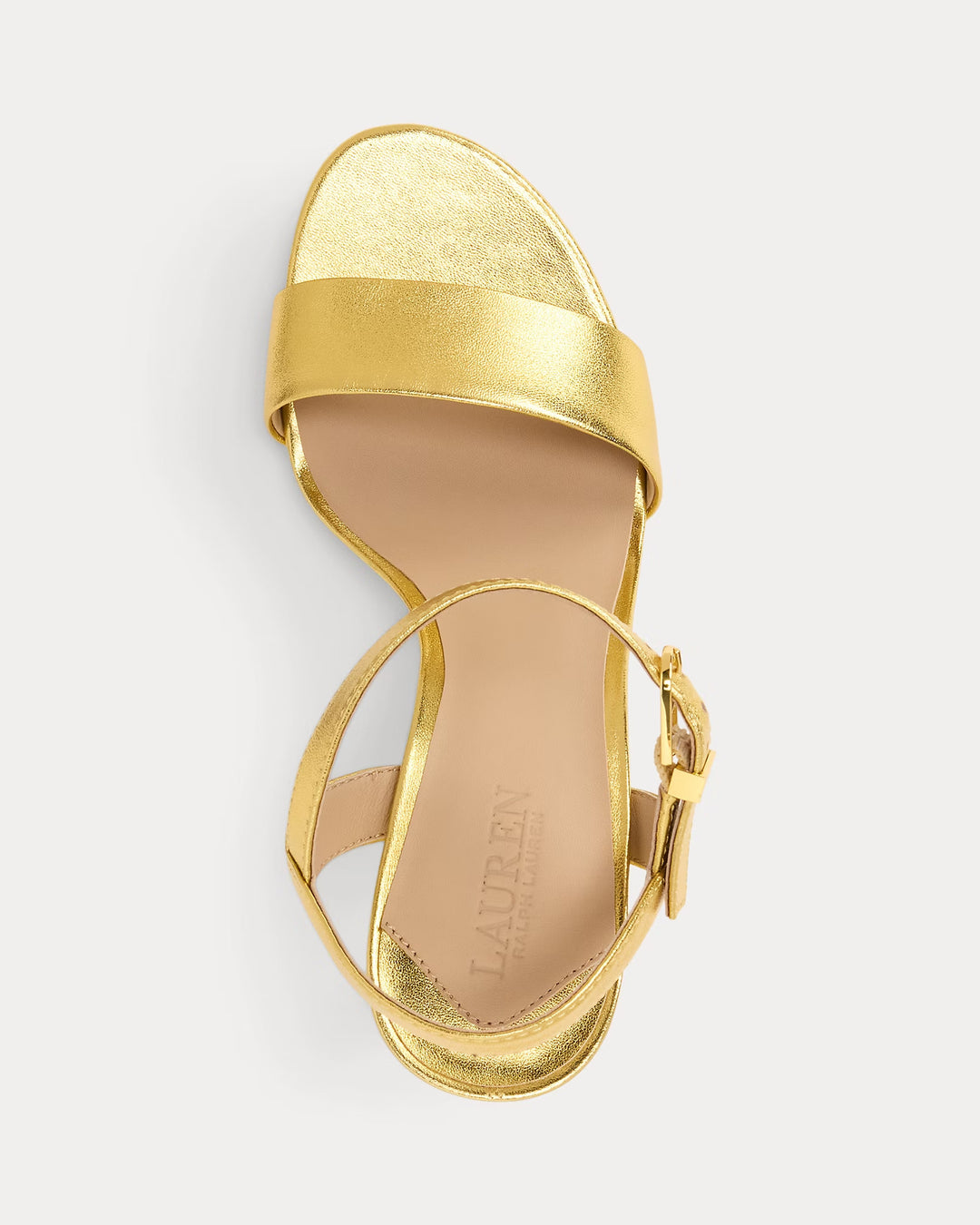 Ralph Lauren Gwen Metallic Nappa Leather Sandal