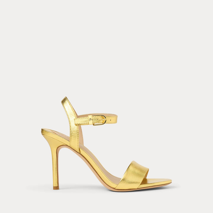 Ralph Lauren Gwen Metallic Nappa Leather Sandal