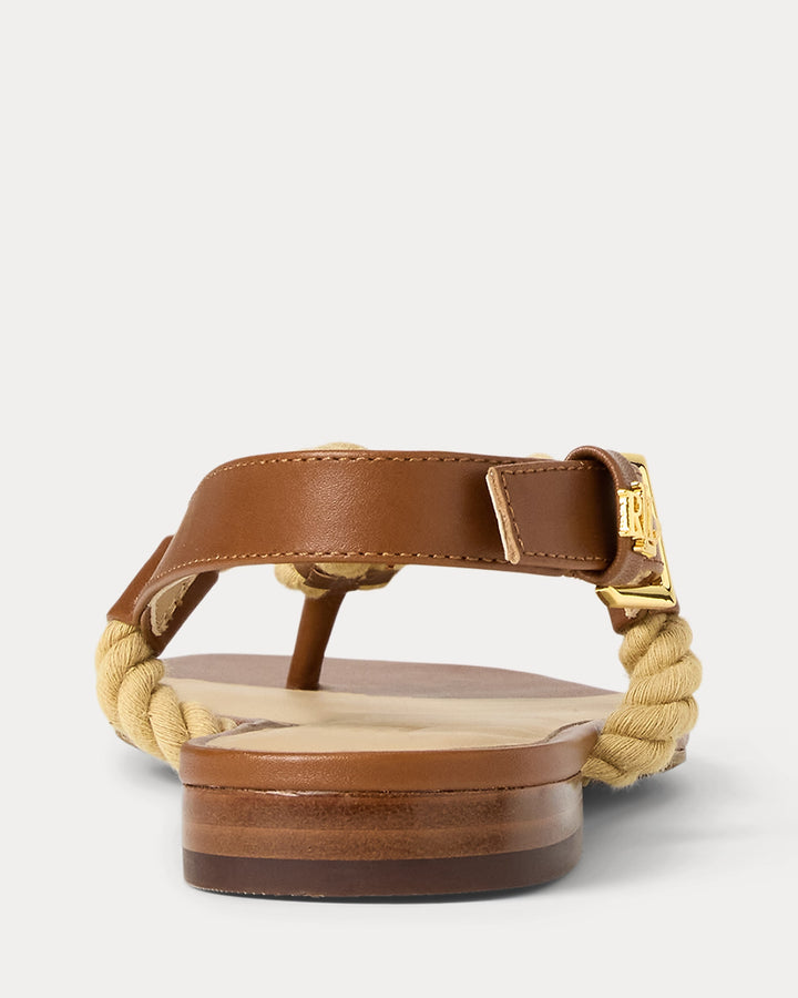 Ralph Lauren Everley Calfskin & Rope Sandal