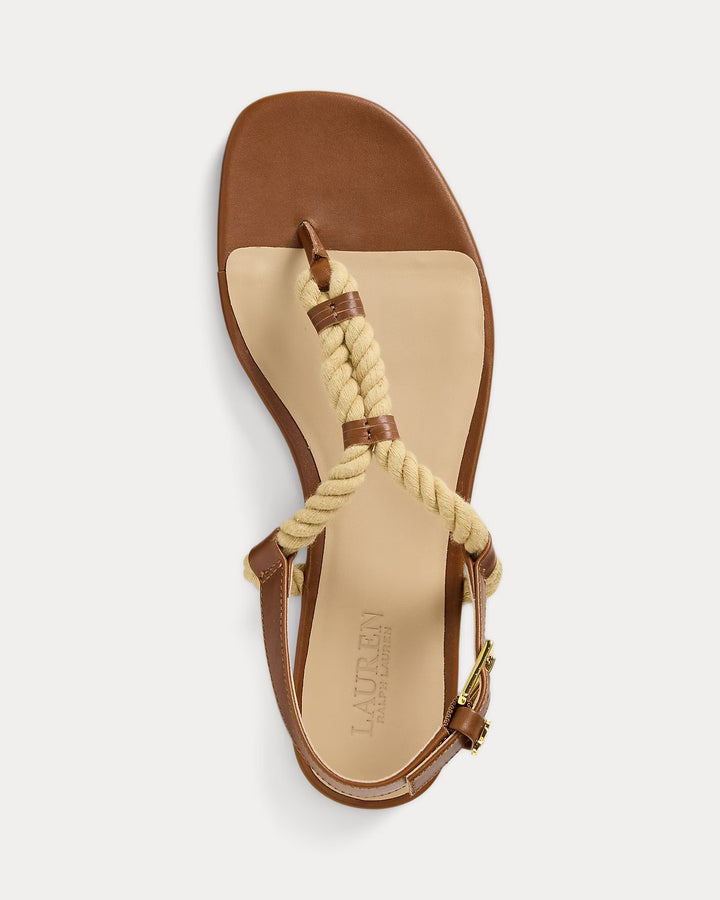 Ralph Lauren Everley Calfskin & Rope Sandal