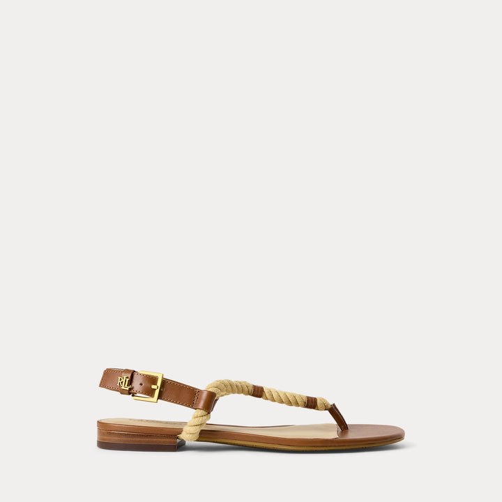 Ralph Lauren Everley Calfskin & Rope Sandal