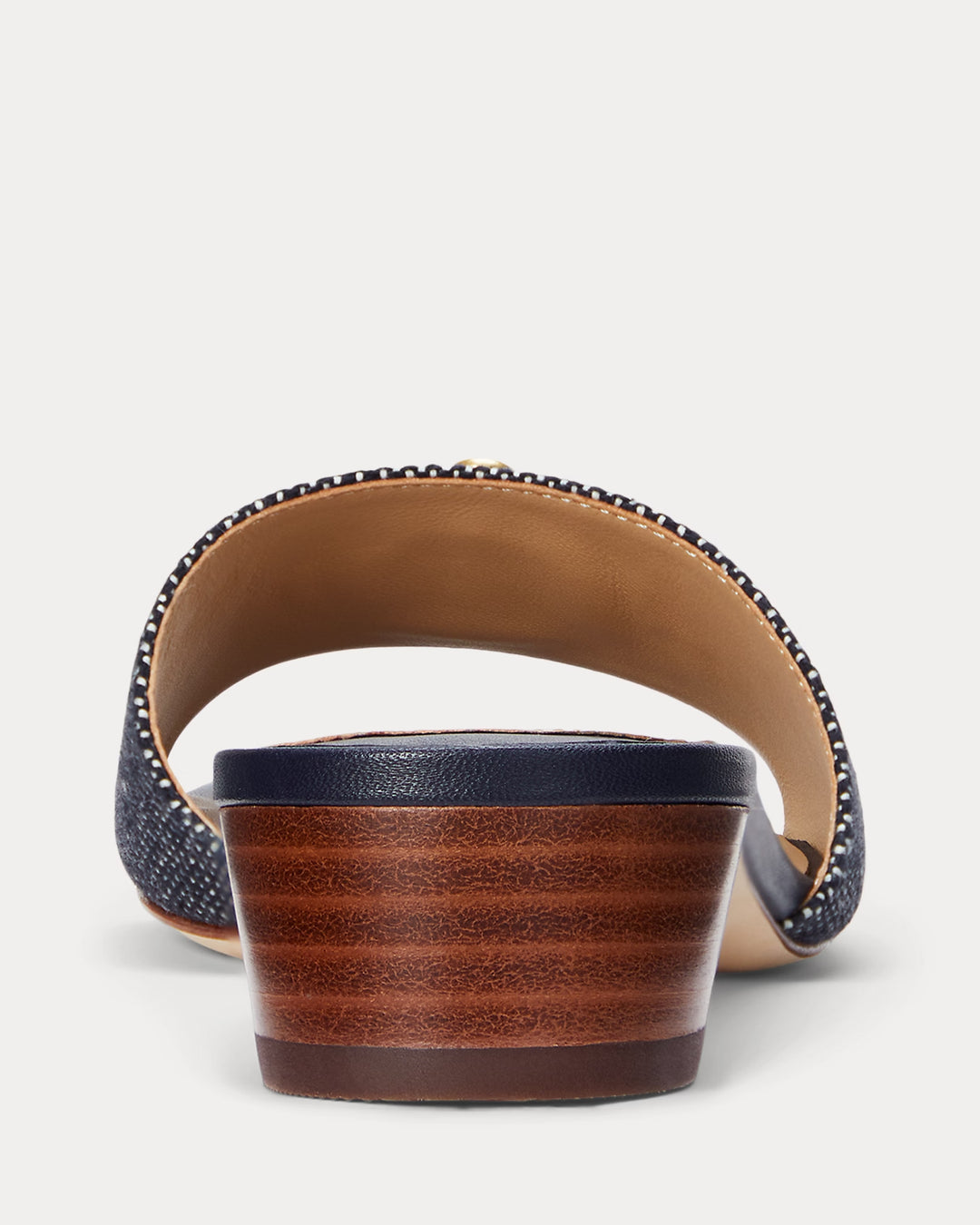 Ralph Lauren Fay Anchor-Logo Cross-Dyed Canvas Sandal