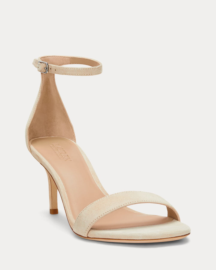 Ralph Lauren Allie Mid-Heel Suede Sandal