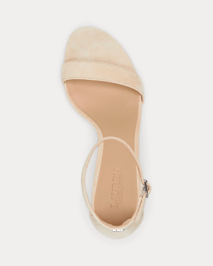 Ralph Lauren Allie Mid-Heel Suede Sandal
