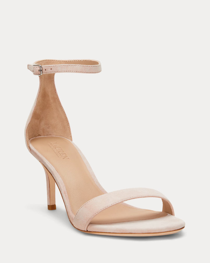 Ralph Lauren Allie Mid-Heel Suede Sandal