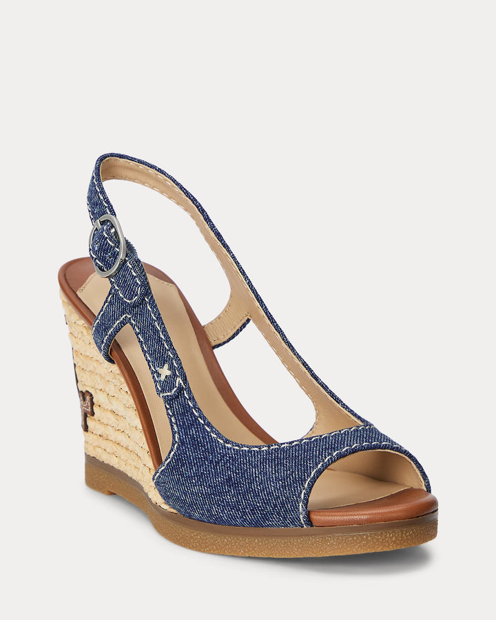 Ralph Lauren Roni Washed Denim Sandal