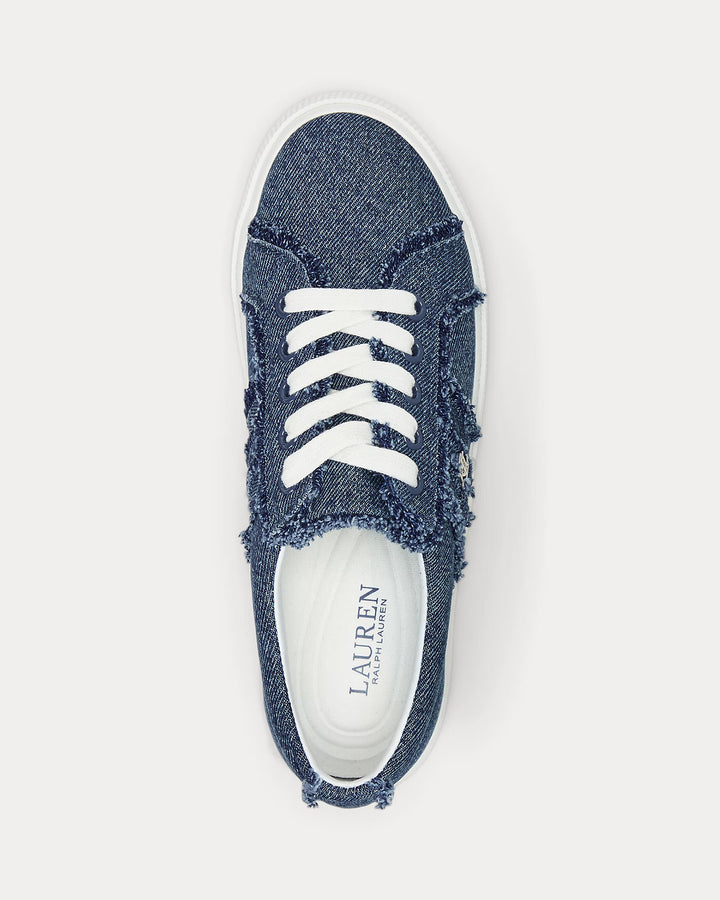 Ralph Lauren Janson Frayed Denim Sneaker