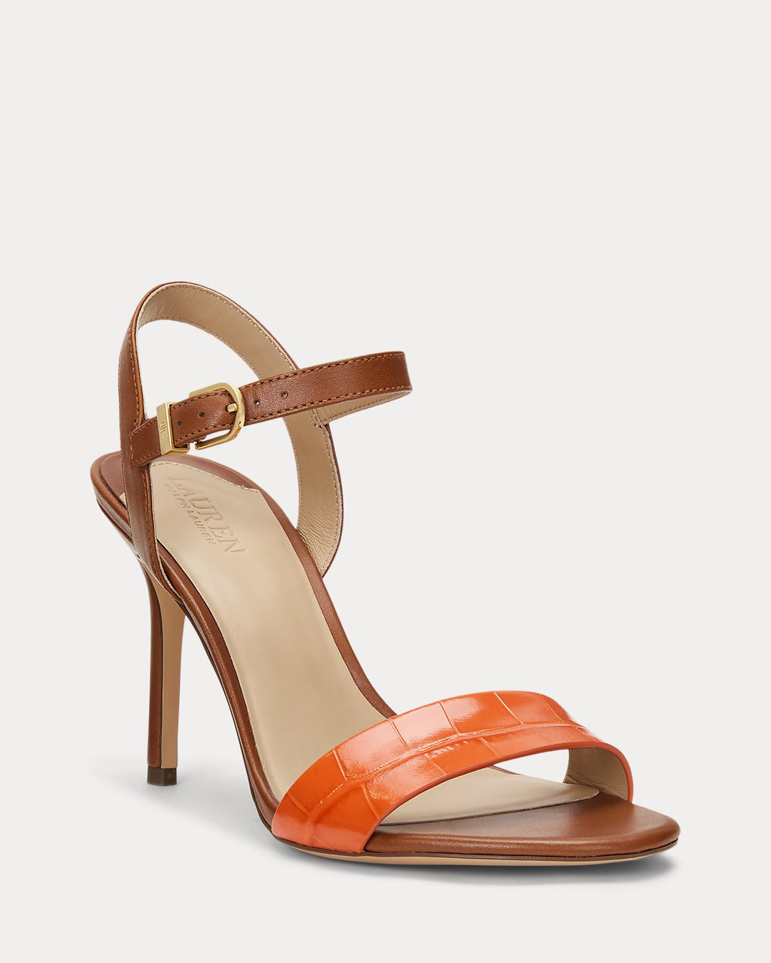 Ralph Lauren Gwen Two-Tone Leather Sandal