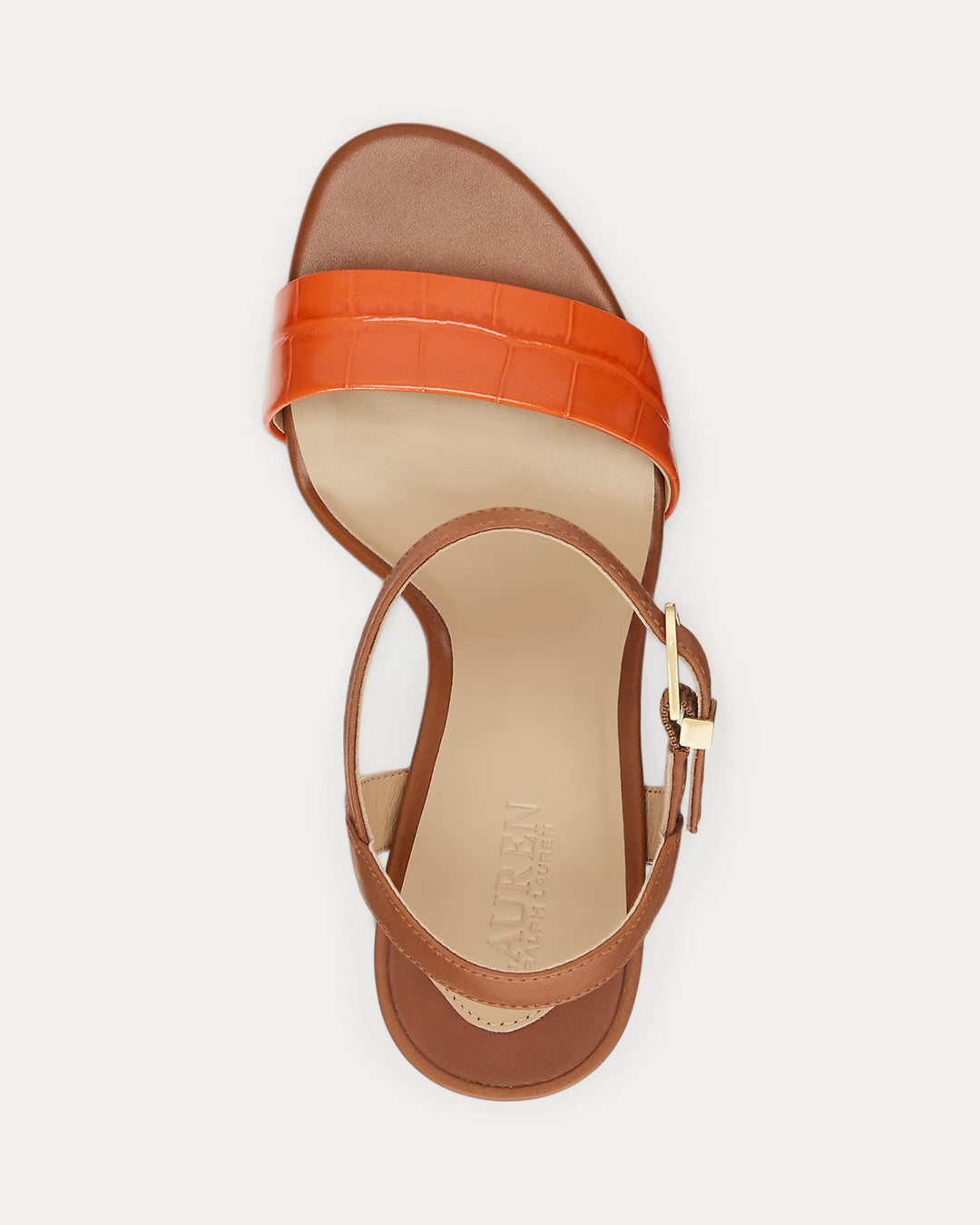 Ralph Lauren Gwen Two-Tone Leather Sandal