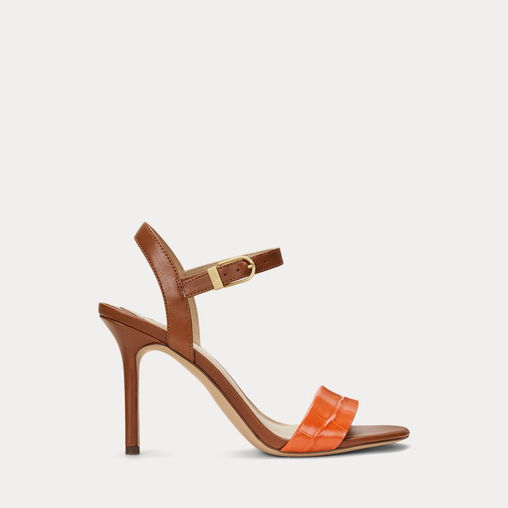 Ralph Lauren Gwen Two-Tone Leather Sandal