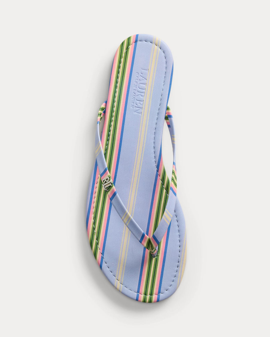 Ralph Lauren Raquel Striped Leather Flip-Flop