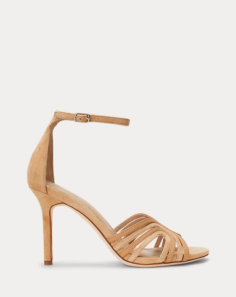 Ralph Lauren Allie Suede & Leather Multistrap Sandal