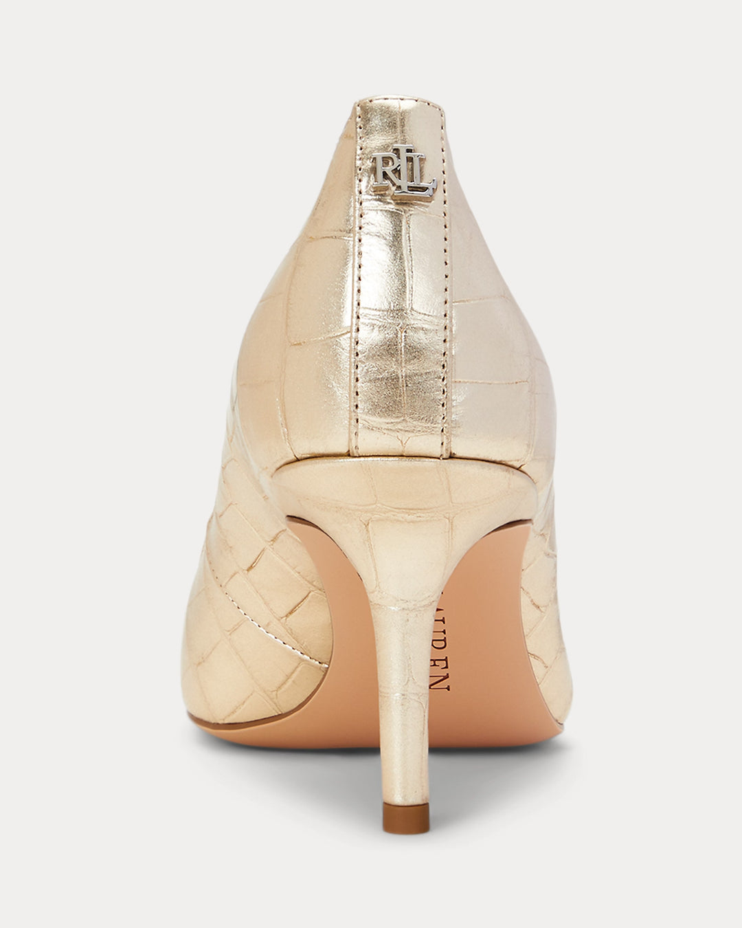 Ralph Lauren Lanette Metallic Embossed Leather Pump