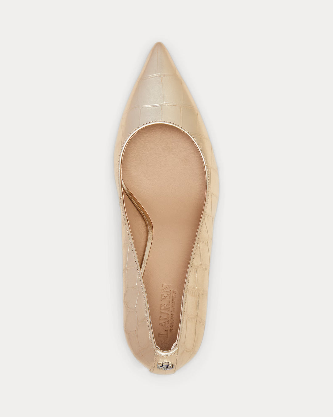 Ralph Lauren Lanette Metallic Embossed Leather Pump
