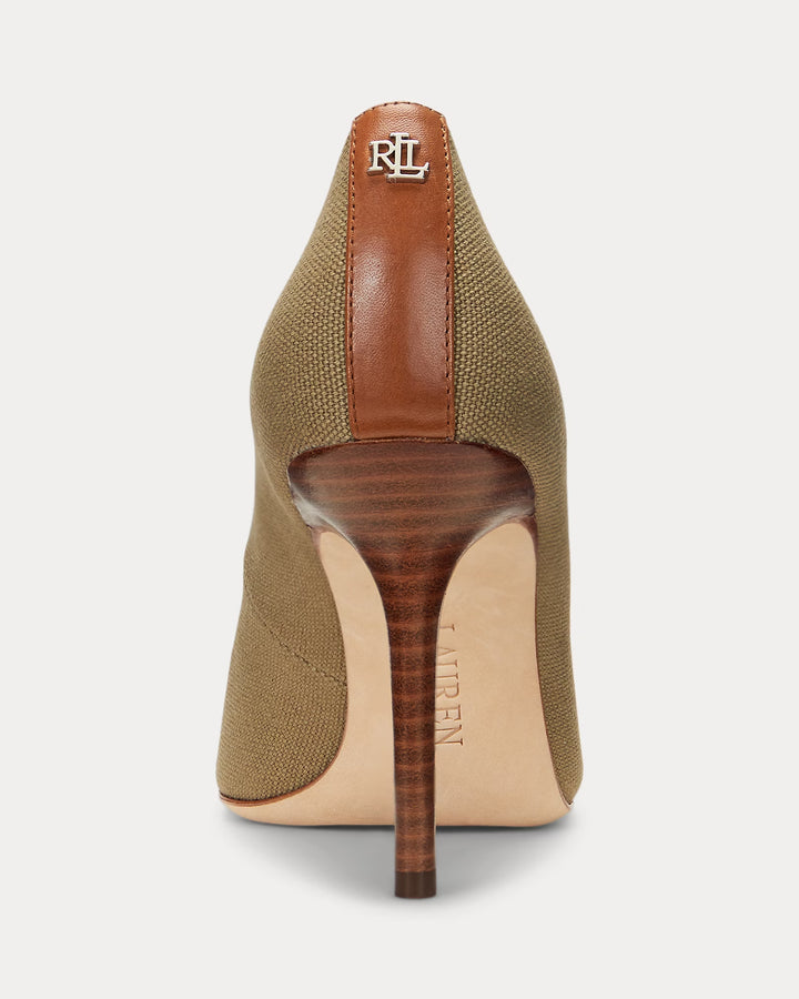 Ralph Lauren Lindella II Leather-Trim Canvas Pump