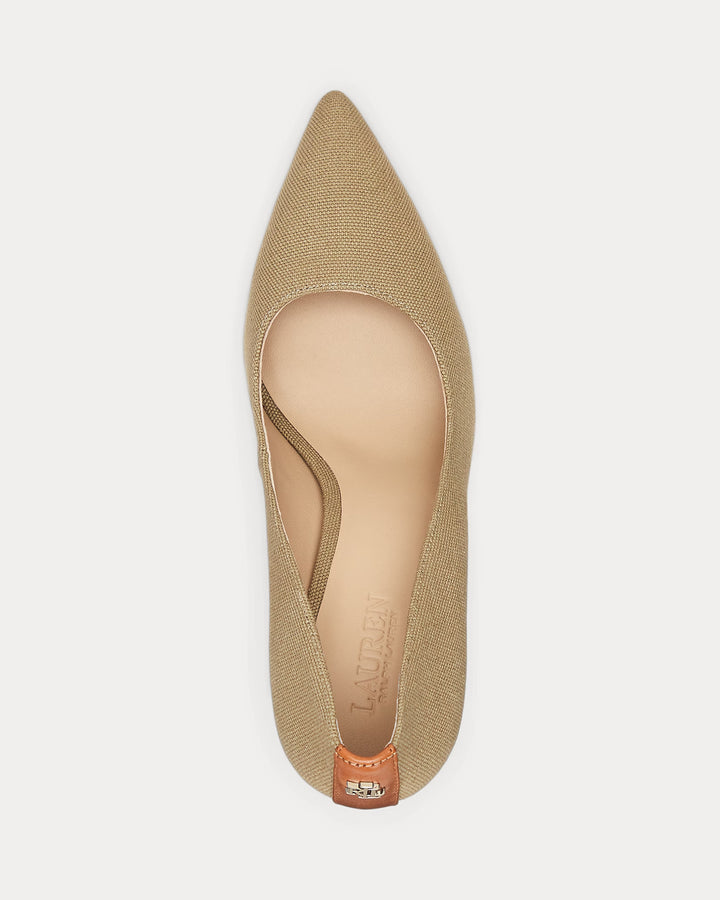Ralph Lauren Lindella II Leather-Trim Canvas Pump