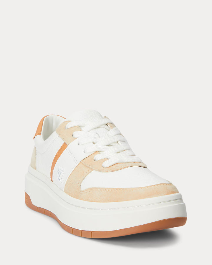 Ralph Lauren Harlie Color-Blocked Leather Sneaker