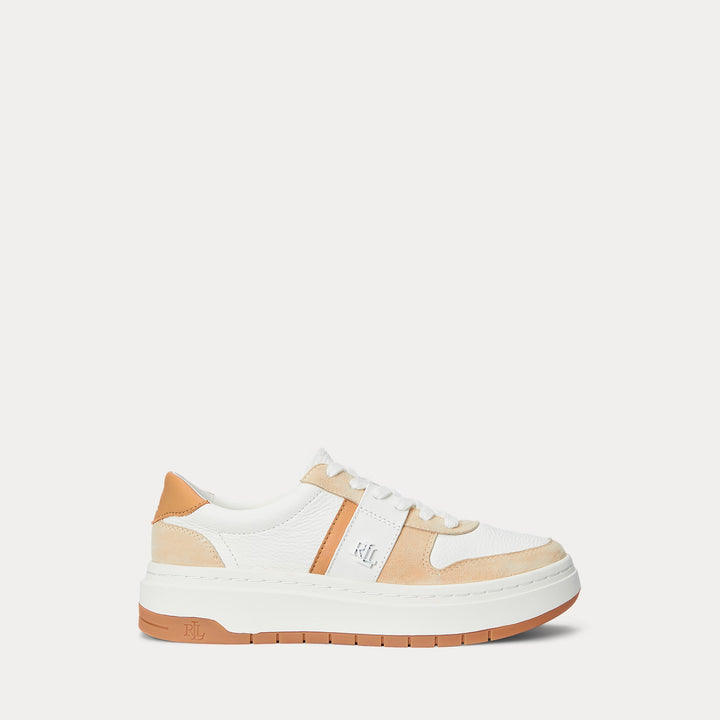 Ralph Lauren Harlie Color-Blocked Leather Sneaker