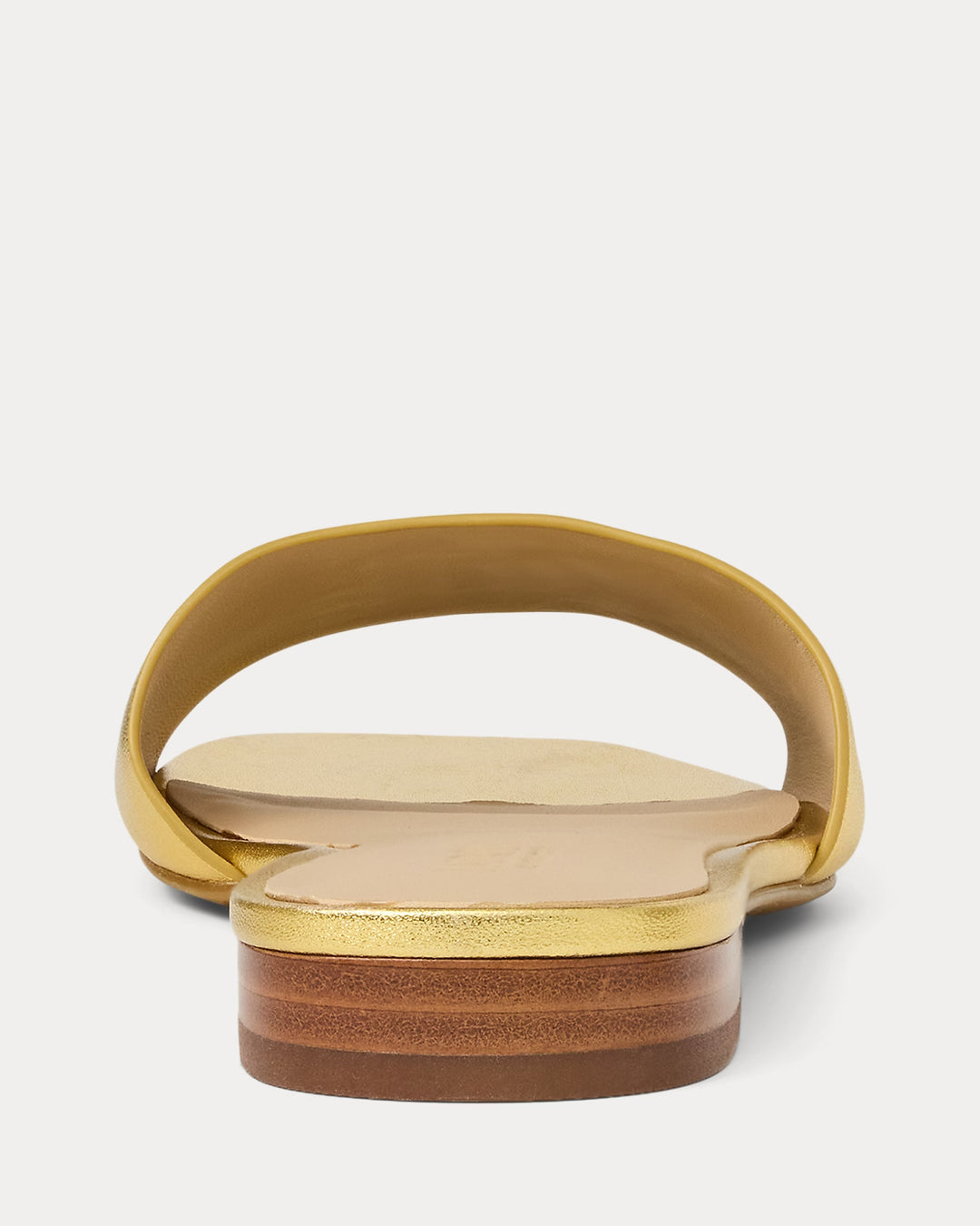 Ralph Lauren Everley Metallic Leather Slide Sandal