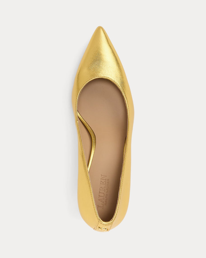 Ralph Lauren Lanette Metallic Nappa Leather Pump