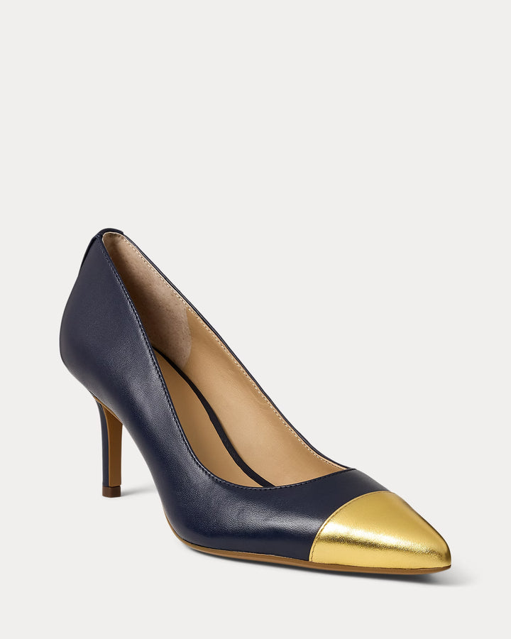 Ralph Lauren Lanette Two-Tone Nappa Leather Pump