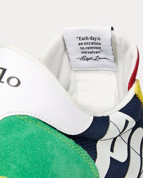 Ralph Lauren Train 89 Logo Suede & Oxford Sneaker