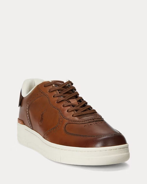 Ralph Lauren Masters Court Burnished Leather Sneaker