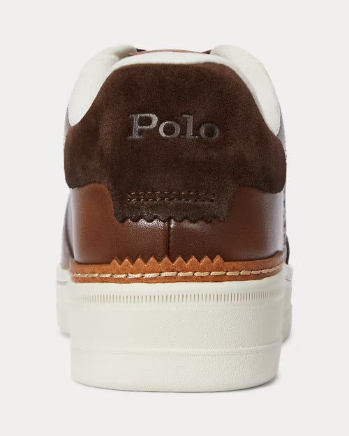 Ralph Lauren Masters Court Burnished Leather Sneaker