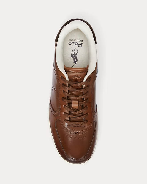 Ralph Lauren Masters Court Burnished Leather Sneaker