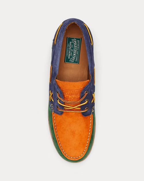 Ralph Lauren Ranger Color-Blocked Suede Boat Shoe
