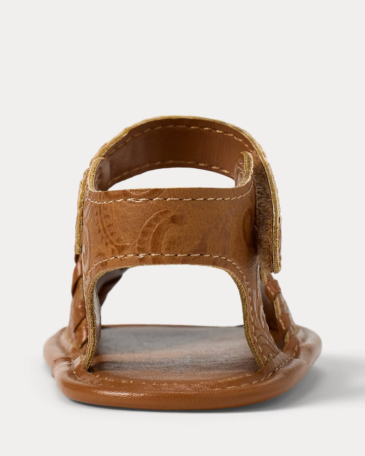 Ralph Lauren Whipstitch Faux-Leather Sandal
