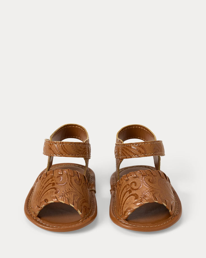 Ralph Lauren Whipstitch Faux-Leather Sandal
